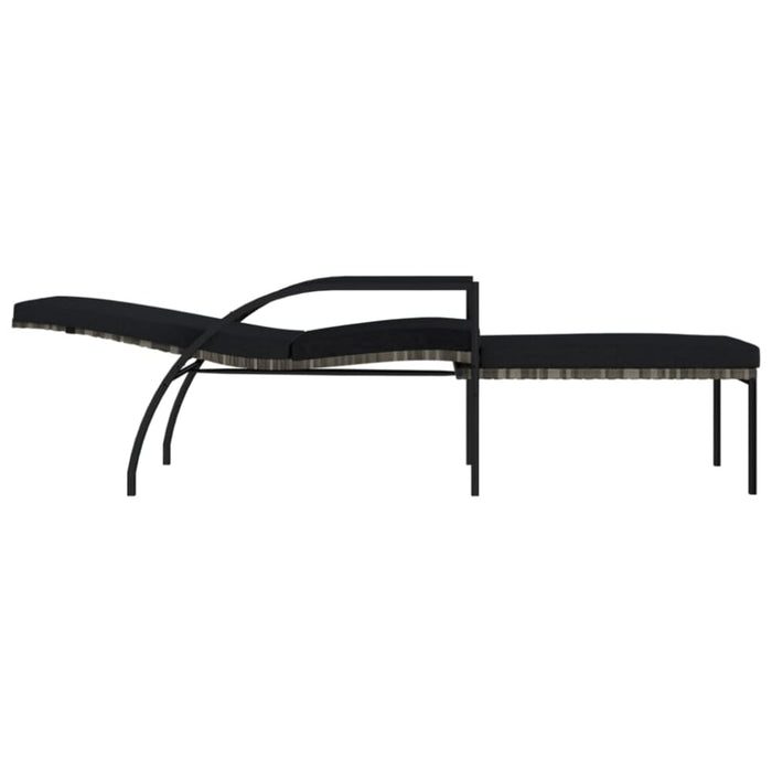 Sun Loungers 2 Pcs with Footrest Pe Rattan Grey Toiltt