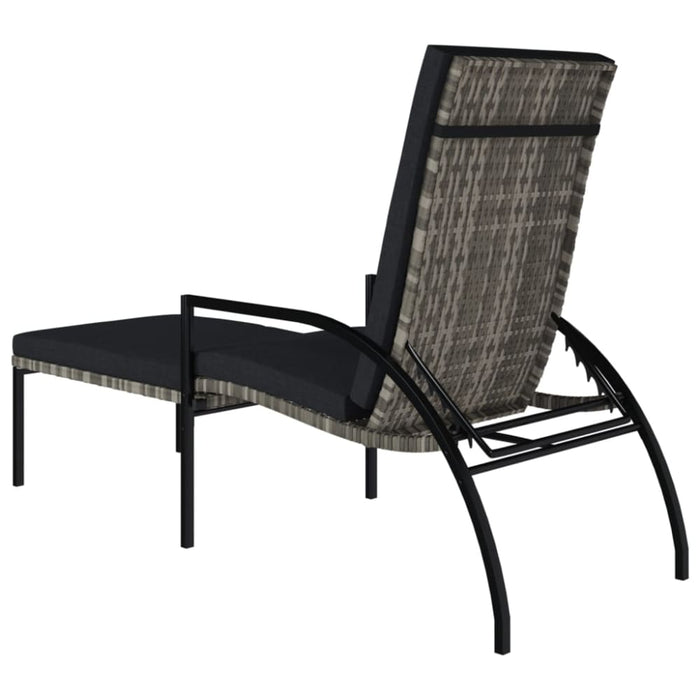 Sun Loungers 2 Pcs with Footrest Pe Rattan Grey Toiltt