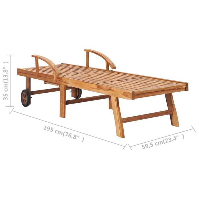 Sun Loungers 2 Pcs Solid Teak Wood Tbitolk
