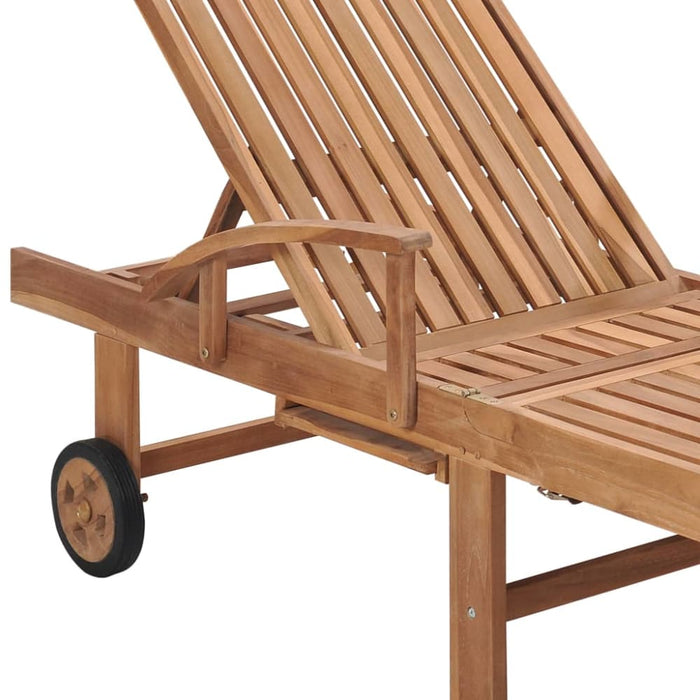 Sun Loungers 2 Pcs Solid Teak Wood Tbitolk