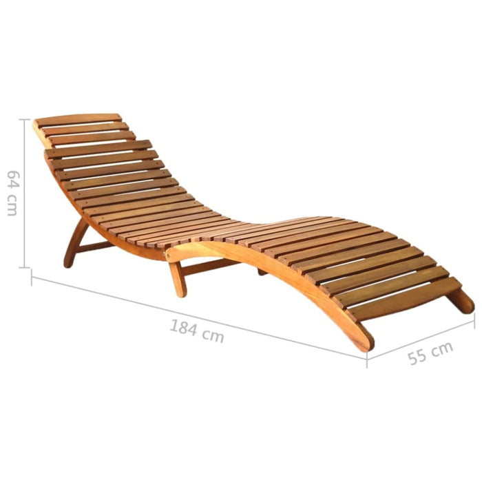 Sun Loungers 2 Pcs Solid Wood Acacia Tbiitlb