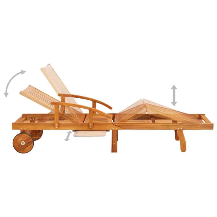 Sun Loungers 2 Pcs Solid Wood Acacia Tbiitxk