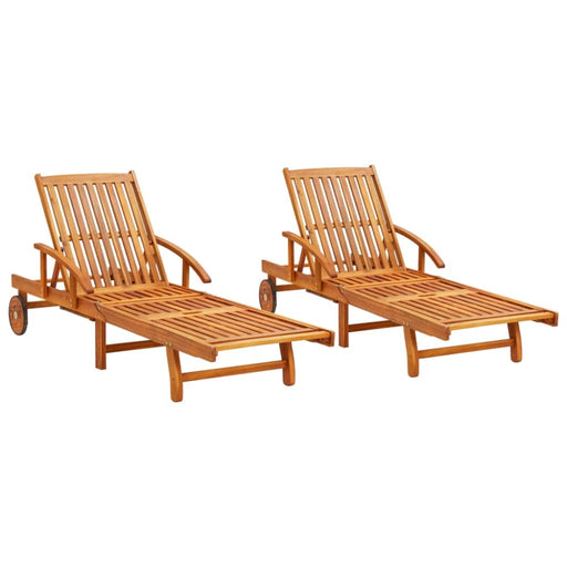 Sun Loungers 2 Pcs Solid Wood Acacia Tbiitxk