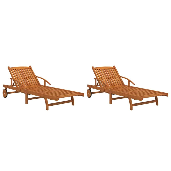 Sun Loungers 2 Pcs Solid Wood Acacia Tobakli