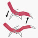 Sun Loungers 2 Pcs Steel Frame and Textilene Red Aobaa