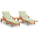 Sun Loungers 2 Pcs With Table And Cushions Solid Acacia