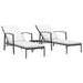 Sun Loungers 2 Pcs with Table Poly Rattan Black Toiltn