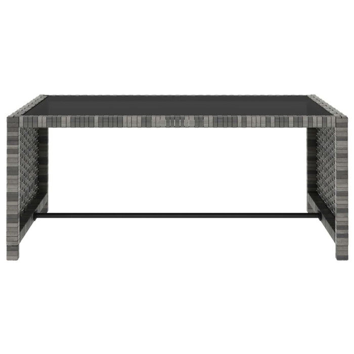 Sun Loungers 2 Pcs with Table Poly Rattan Grey Aiabo