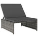 Sun Loungers 2 Pcs with Table Poly Rattan Grey Aiabo