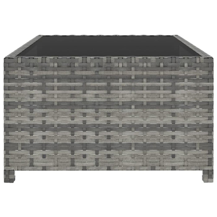 Sun Loungers 2 Pcs with Table Poly Rattan Grey Aiabo