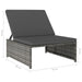 Sun Loungers 2 Pcs with Table Poly Rattan Grey Aiabo