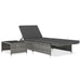 Sun Loungers 2 Pcs with Table Poly Rattan Grey Aiabo