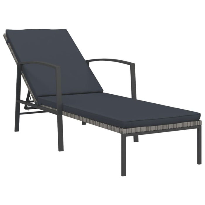 Sun Loungers 2 Pcs With Table Poly Rattan Grey Toiltk