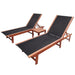 Sun Loungers 2 Pcs with Table Solid Acacia Wood