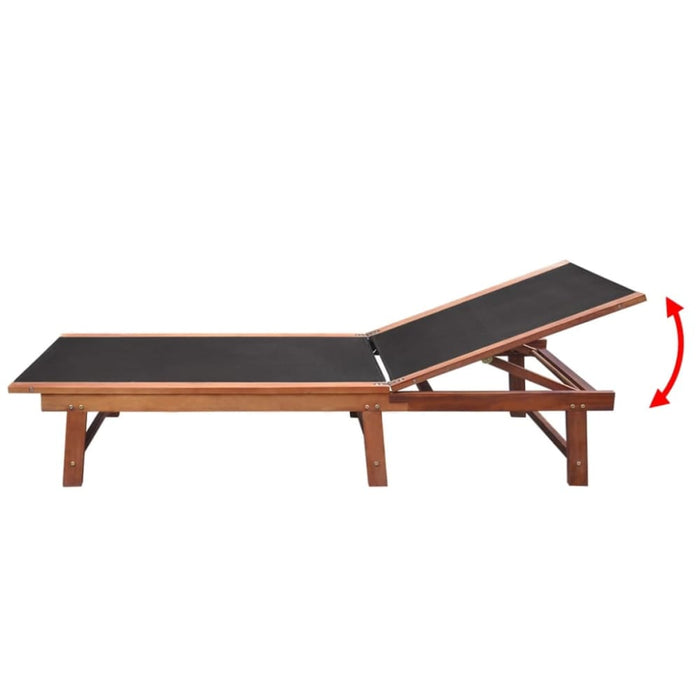 Sun Loungers 2 Pcs with Table Solid Acacia Wood