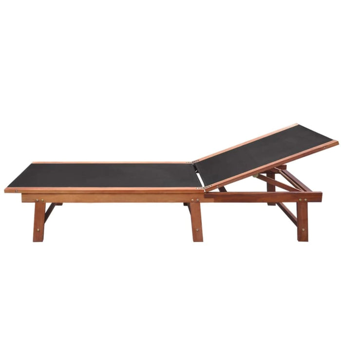 Sun Loungers 2 Pcs with Table Solid Acacia Wood