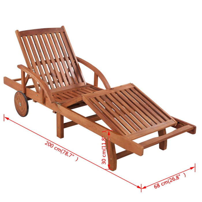Sun Loungers 2 Pcs With Table Solid Acacia Wood Xiallx