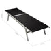 Sun Loungers 2 Pcs with Table Steel and Textilene Black