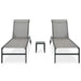 Sun Loungers 2 Pcs with Table Textilene and Steel Ainai