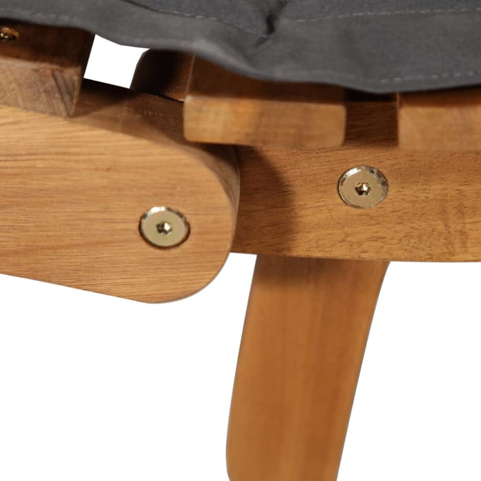 Sun Loungers with Cushions 2 Pcs Dark Grey Solid Wood