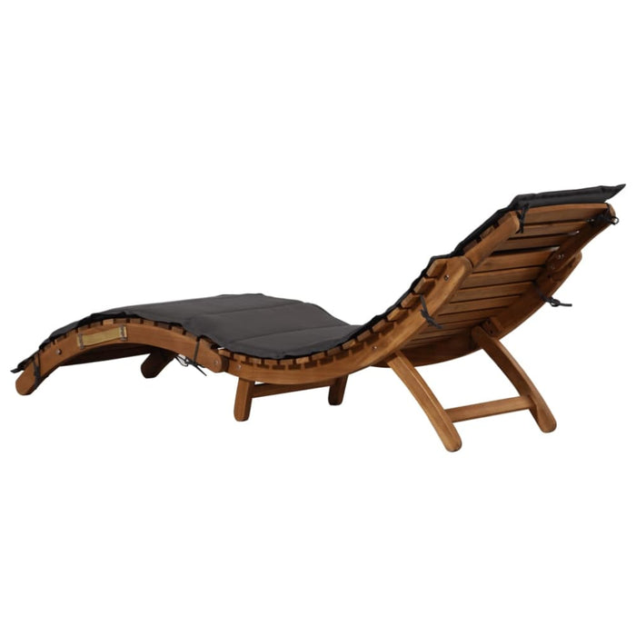 Sun Loungers with Cushions 2 Pcs Dark Grey Solid Wood