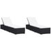 Sun Loungers with Cushions 2 Pcs Poly Rattan Black Xiibnn