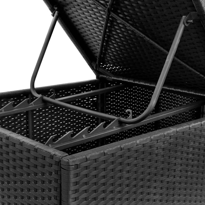 Sun Loungers with Cushions 2 Pcs Poly Rattan Black Xiibnn