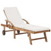 Sun Loungers with Cushions 2 Pcs Solid Teak Wood Cream