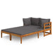 Sun Loungers with Dark Grey Cushions 2 Pcs Acacia Wood