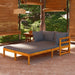 Sun Loungers with Dark Grey Cushions 2 Pcs Acacia Wood