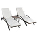 Sun Loungers with Table Poly Rattan Brown Axakb