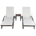 Sun Loungers with Table Poly Rattan Brown Axakb