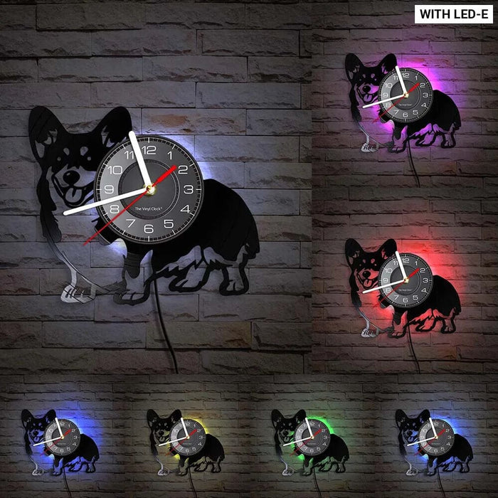 Love you to the Moon Corgi Vinyl Record Clock