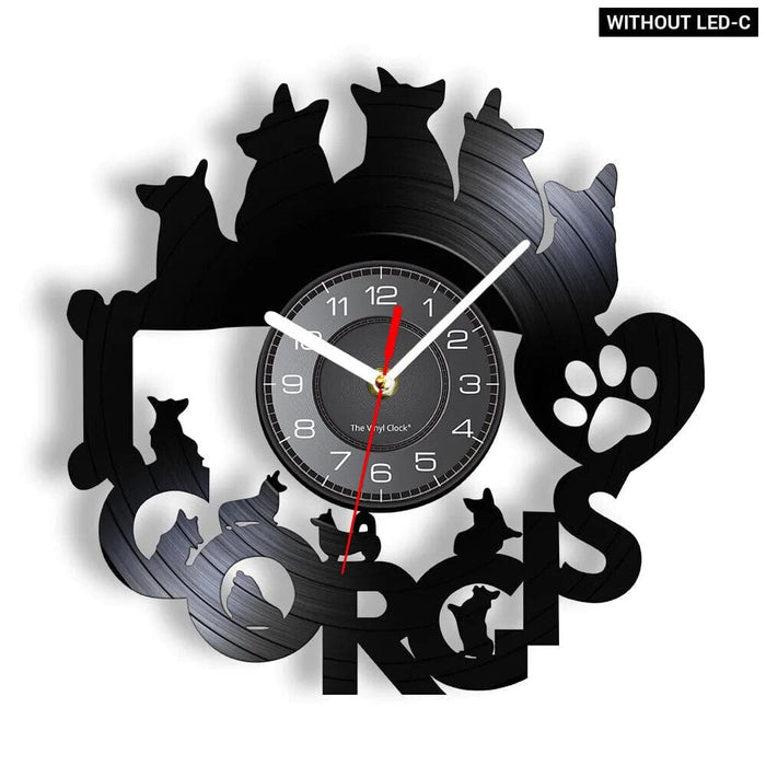 Love you to the Moon Corgi Vinyl Record Clock