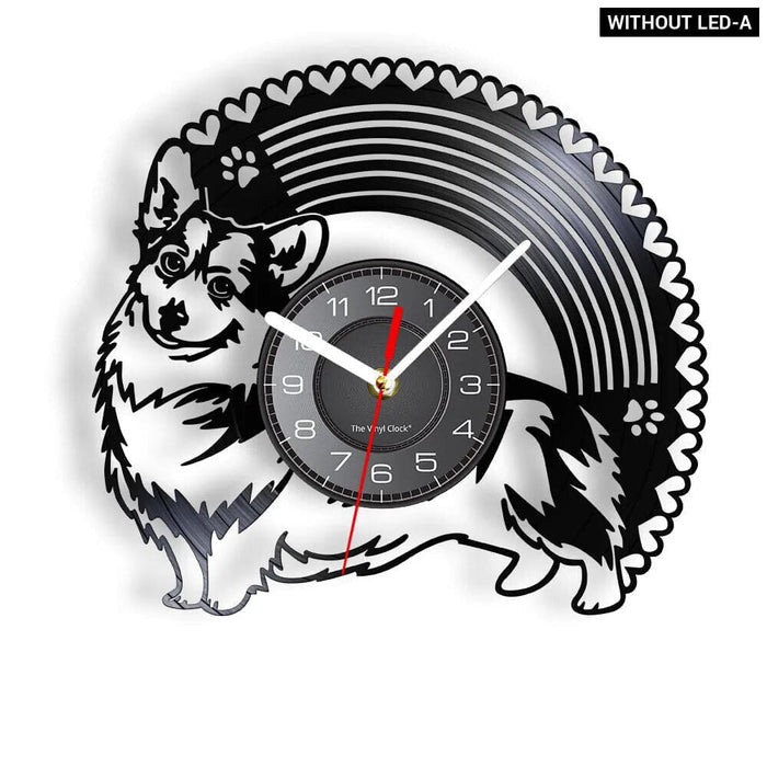 Love you to the Moon Corgi Vinyl Record Clock