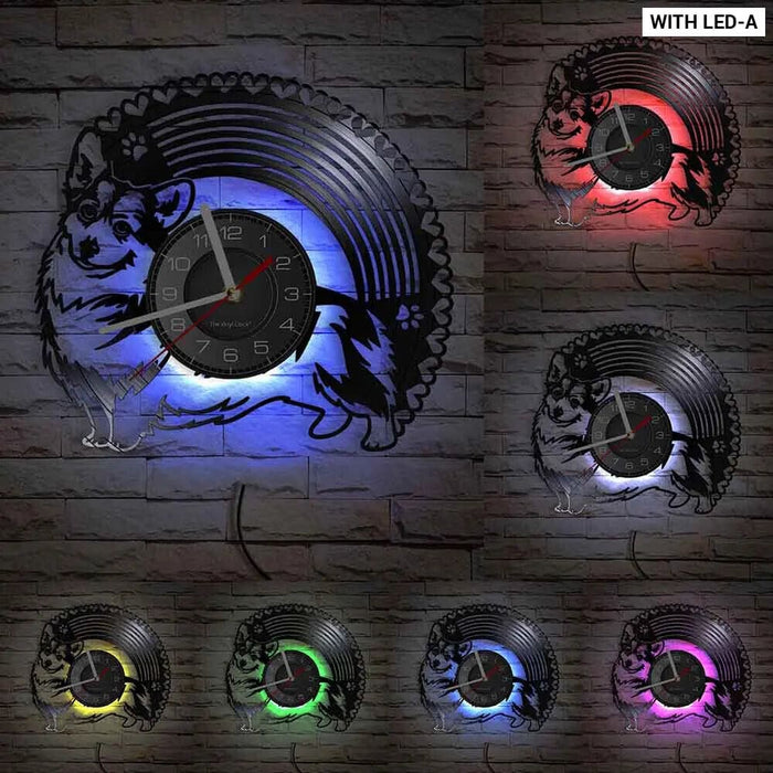 Love you to the Moon Corgi Vinyl Record Clock