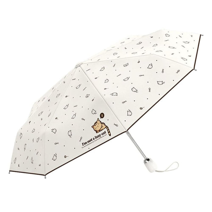 Lovely Cat Design Black Coating Automatic Umbrella
