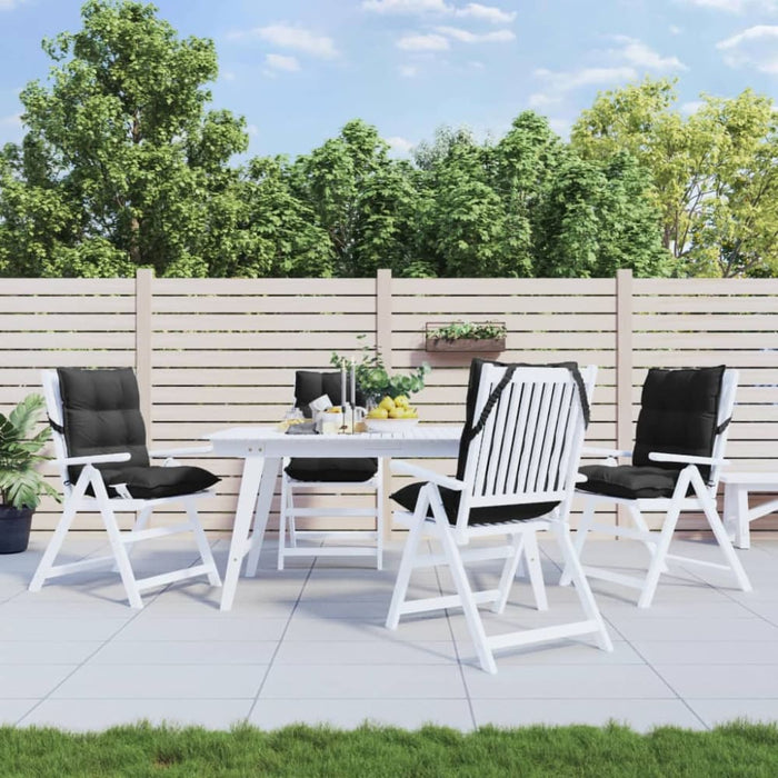 Lowback Chair Cushions 4 Pcs Black Oxford Fabric Tiilkt