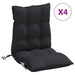 Lowback Chair Cushions 4 Pcs Black Oxford Fabric Tiilkt