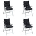 Lowback Chair Cushions 4 Pcs Black Oxford Fabric Tiilkt