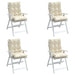 Lowback Chair Cushions 4 Pcs Cream Oxford Fabric Tiilin