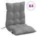 Lowback Chair Cushions 4 Pcs Grey Oxford Fabric Tiilip