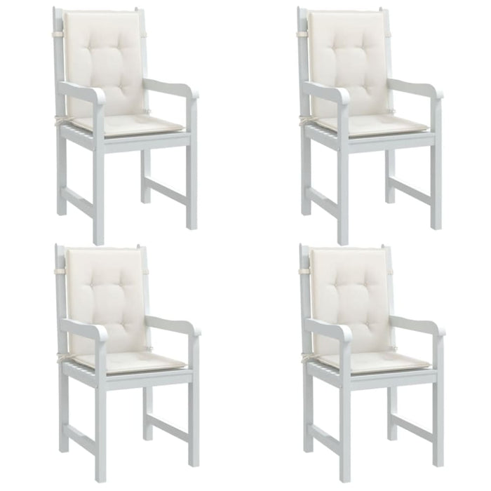 Lowback Chair Cushions 4 Pcs Melange Cream 100x50x4 Cm
