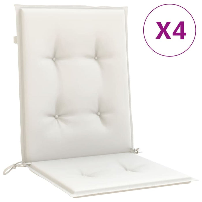 Lowback Chair Cushions 4 Pcs Melange Cream 100x50x4 Cm