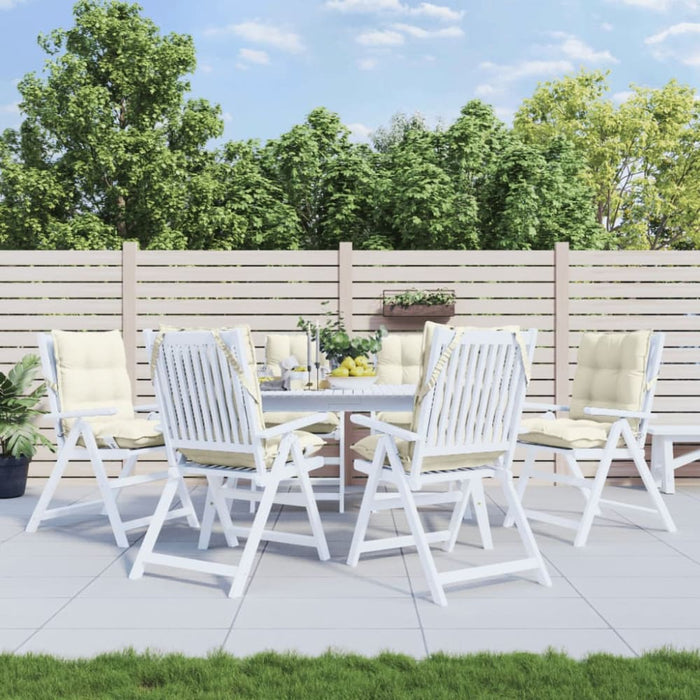 Lowback Chair Cushions 6 Pcs Cream Oxford Fabric Tiilik