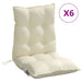 Lowback Chair Cushions 6 Pcs Cream Oxford Fabric Tiilik