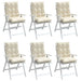 Lowback Chair Cushions 6 Pcs Cream Oxford Fabric Tiilik