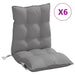 Lowback Chair Cushions 6 Pcs Grey Oxford Fabric Tiilil