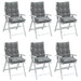 Lowback Chair Cushions 6 Pcs Grey Oxford Fabric Tiilil