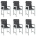 Lowback Chair Cushions 6 Pcs Melange Anthracite 100x50x4 Cm